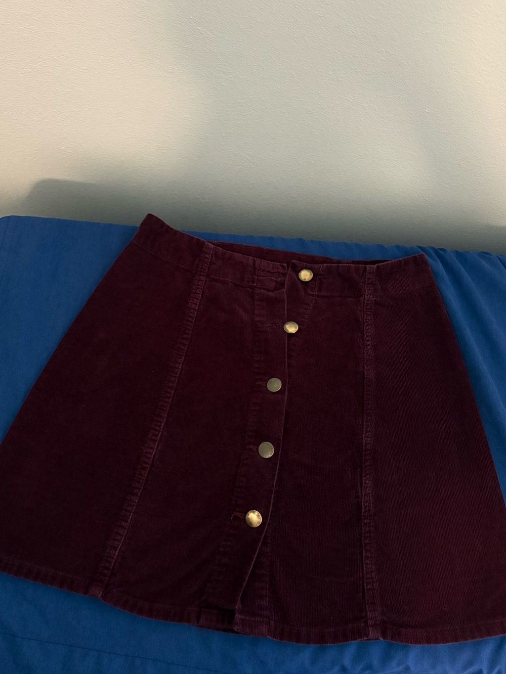 Xhilaration Burgundy Corduroy A-Line Skirt